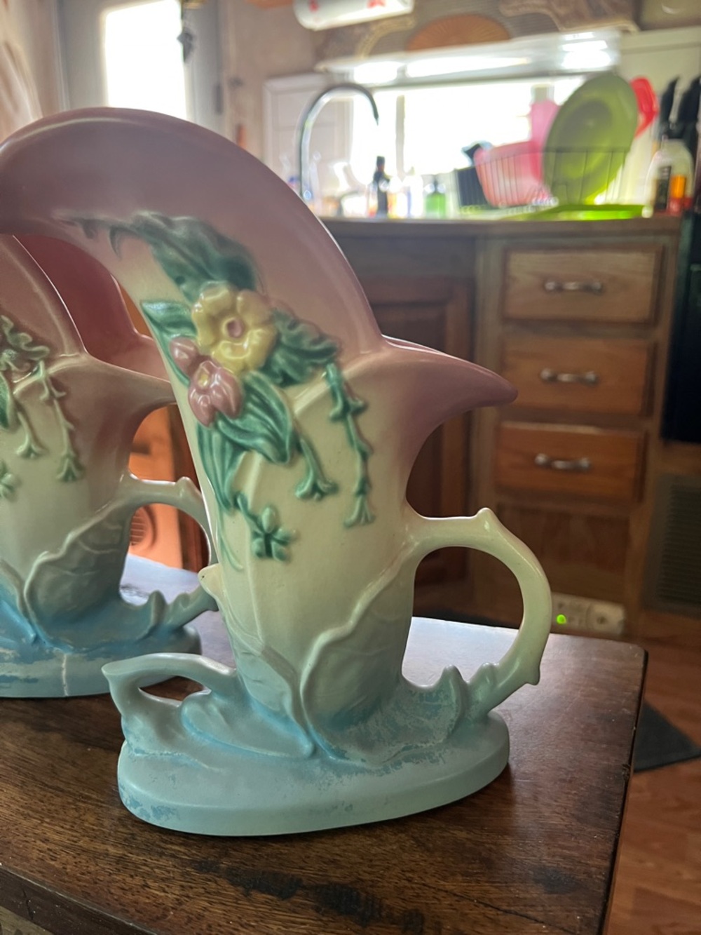 Vintage Hull Pottery-Pink and Blue Floral Ceramic Vase - Decorative Home Art - Picture 12 of 17